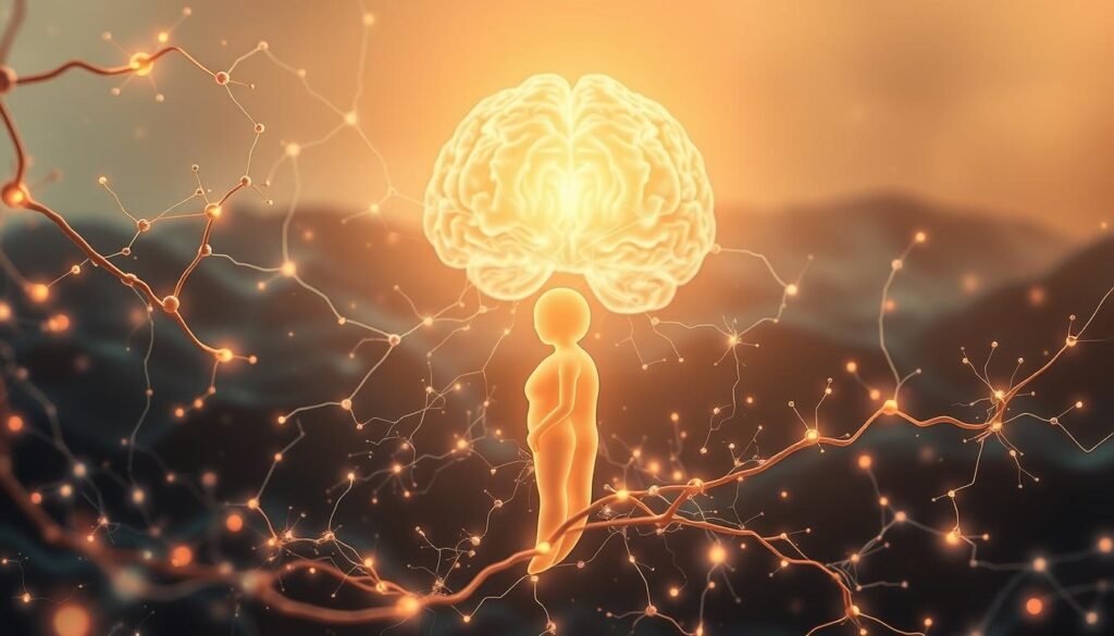 A serene neural network composed of glowing synapses and neurons, bathed in a warm, diffused light. In the foreground, a soft, ethereal figure represents the intuitive mind, its form subtly undulating and pulsing with an innate wisdom. The middle ground features a translucent, organic visualization of the brain's decision-making processes, with neural pathways weaving and converging in a mesmerizing dance. The background is a dreamlike, abstract landscape, hinting at the vast, mysterious realms of the subconscious. The overall atmosphere is one of contemplation, wonder, and the enigmatic power of intuition.